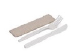 SET MAIZ Cuchillo, tenedor + servilleta KRAFT C/500
