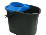CUBO Ovalado NEGRO con escurridor AZUL 15L