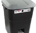 PAPELERA con tapa y pedal NEGRA/GRIS 50L