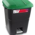 PAPELERA con tapa y pedal NEGRA/VERDEL 50L