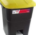 PAPELERA con tapa y pedal NEGRA/AMARILLA 50L